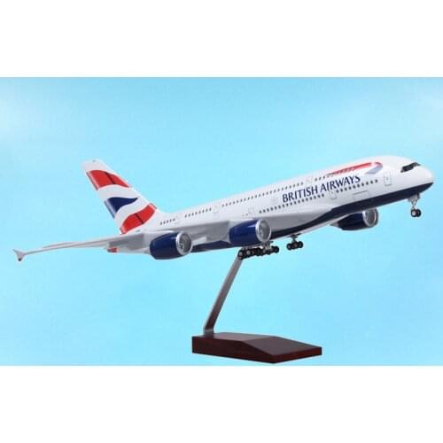 1/160 Proportion 50CM Aviation Airplane Airbus 380 A380 BRITISH Airline Model Collect Airliner Display Landing gear Plane Model