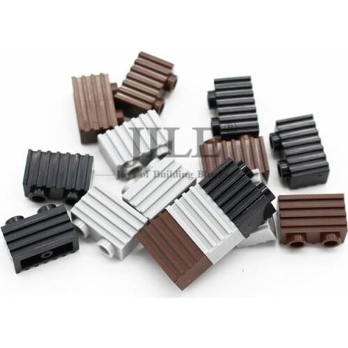 Moc Brick Modified 1x2 with Grille Flutes Military Wall 2877 DIY Enlighten Building Blocks Bricks Compatible Assembles Particles