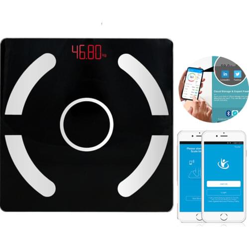 Fashion Bathroom Weight Scale Body Bluetooth Fat Scale BMI Intelligent Electronic LED Digital Component Analyzer Display 2021