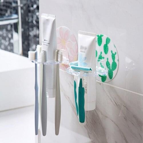 Bathroom Accessories Set Toothbrush Toothpaste Holder Super Suction Cup Razor Shaver Organizer Rack Household Items Storage Rack