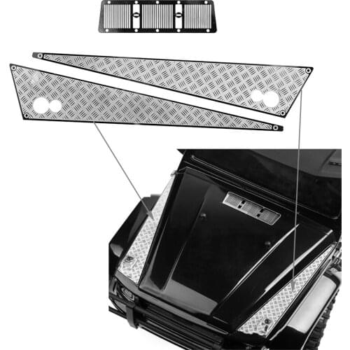 New Decoration Stainless Steel Car Hood Sticker Anti-skid Plate Board for 1/10 TRAXXAS 88096-4 TRX6 G63 TRX4 G500 RC Car Parts