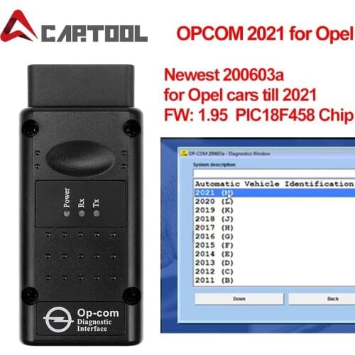 OPCOM 2021 200603a with PIC18F458 FTDI Chip obd2 Car Diagnostic Scanner Tools for Opel OPCAN BUS Can Be Flash Update