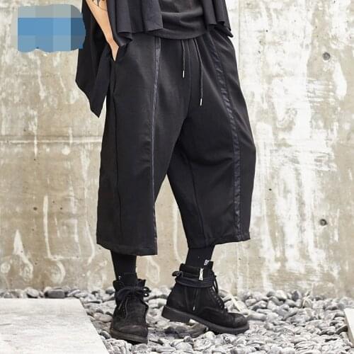 Original design 2020 autumn new wide-leg pants dark black Japanese loose mens casual pants trend