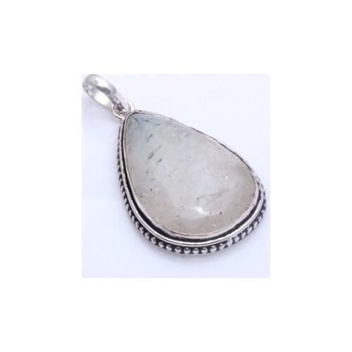 Genuine Moss Agate Pendant Hand made Women Lady Jewelry gift, 53 mm, P10224