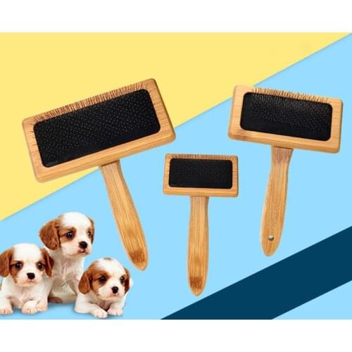 Pet Dog Combs Cat Hair Remover Grooming Brush Wood Stainless Steel Puppy Big Dog Dematting Comb Hair Shedding Supplies Tool