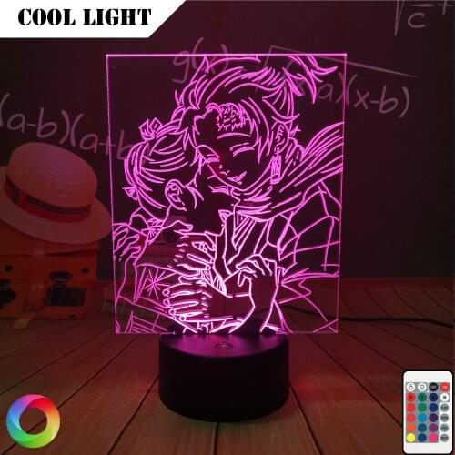 Demon Slayer Agatsuma Zenitsu Acrylic Led Night Light Anime Figure for Kids Child Bedroom Decor Cool Kimetsu No Yaiba Lamp Gift