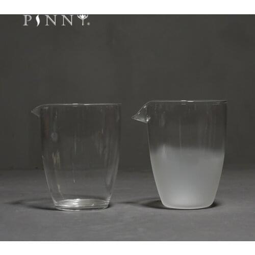 PINNY 175ml Heat Resistant Glass Cha Hai High Borosilicate Transparent Fair Cups Chinese Kung Fu Tea Service Glass Teacup