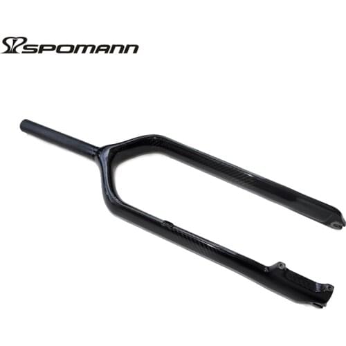 SPOMANN 3K Carbon Fat Bike Fork 26inch Track Front Fork Disc Brake Snow Bike Beach Carbon Forks 400 Garfo Bicicleta Plus QR