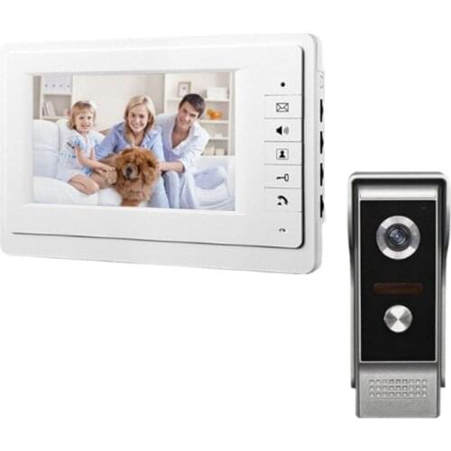 7" Wired Video Door Phone System Visual Intercom Doorbell with 1*800x480 Monitor + 1*700TVL Outdoor Camera for Home Surveillance