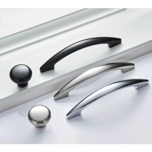 Bright chrome Handles Kitchen Cabinet Handles Solid Drawer Knobs Silver Cupboard Door Wardrobe Pulls Furniture Handle