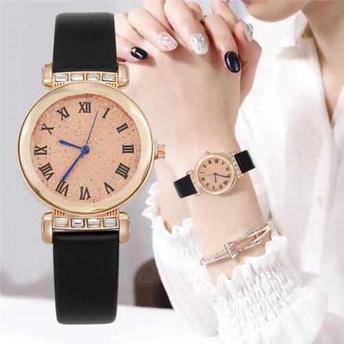 Gypsophila Diamonds Qualities Women Fashion Watches Luxury Female Dress Watch Leather Ladies Quartz Wristwatches Elegant Clock