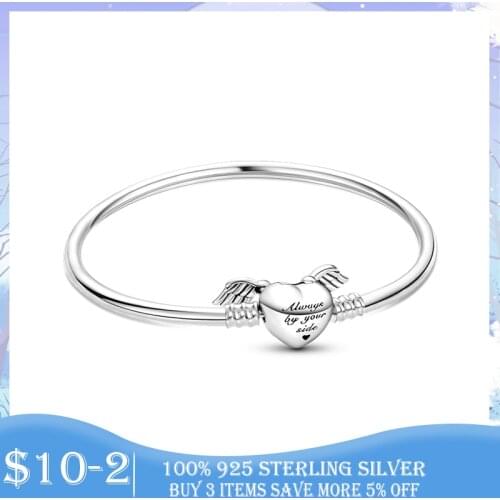 Pulseira 925 Sterling Silver Bracelet Femme Always By Your Side Femme Snake Chain Bracelets & Bangles Women Jewelry Making Gift