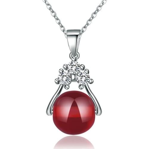 Korean Necklace 925 Silver Jewelry with Round Zircon Gemstone Pendant Accessory for Women Wedding Engagement Party Drop Shipping
