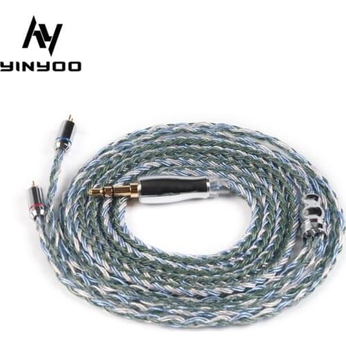 Yinyoo 16 Core Upgraded Silver Plated Copper Cable 2.5/3.5/4.4MM with MMCX/2Pin/QDC/TFZ for BLON BL-01 BL-03 KZ DQ6 ASX ZAX EDX
