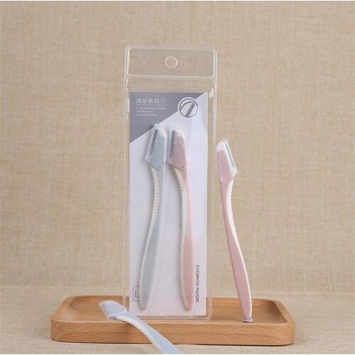 2 Pcs Portable Eyebrow Trimmer Stainless Steel Razor Professional Facial Hair Remover Shaver Woman Beauty Accessories E1080