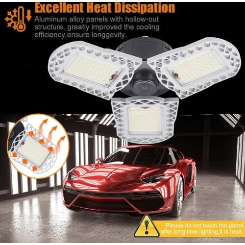 3 Leaf LED Lights 6500K Cold White Lamp 80W Garage Ceiling Light Fit E26/E27 Screw Base for Workshop Barn Market 270°Adjusted