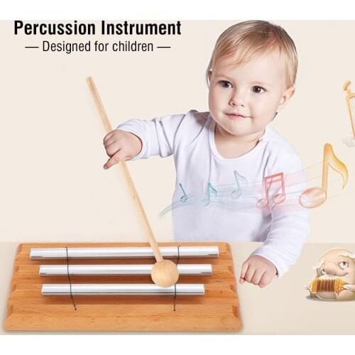 3-Tone Percussion Instrument with Mallet Musical Education Toy for Children Kids Toddle