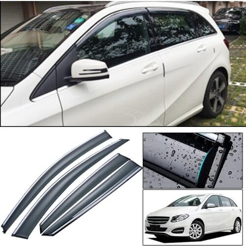 For Mercedes Benz B180 200 220 260 2012 2013 2014 2015 2016 2017 Injection molding Window Visor Vent Shades Sun Rain Guard 4pcs