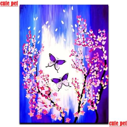 5D Diamond Embroidery Butterflies and flowers DIY full Square round drill Cross stitch Rhinestones Diamond Mosaic decora puzzle