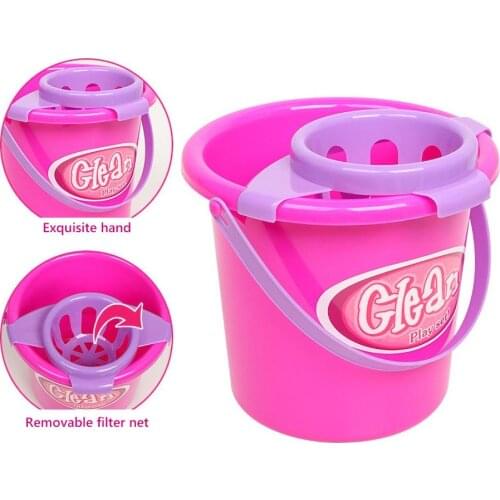 6Pcs Kids Simulation Broom Mop Bucket Brush Cleaning Tool Pretend Play Toy Set Birthday Christmas New Year Gift Children Toys