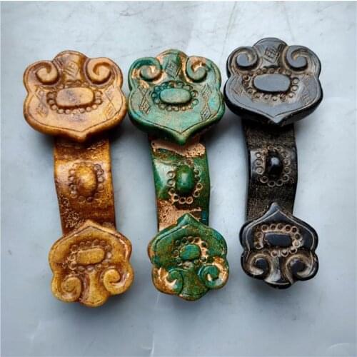 Antique Natural Jadeware Ruyi Auspicious Ping Shui Fengshui Carved Amulet Small Ornaments Gifts Collection Handicrafts Figurines
