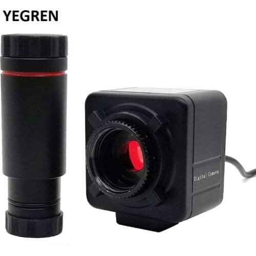 5.0MP USB Video CMOS Digital Camera Electronic Digital Eyepiece Microscope Industrial Camera with 0.5X 0.4X 0.3X C Mount Lens