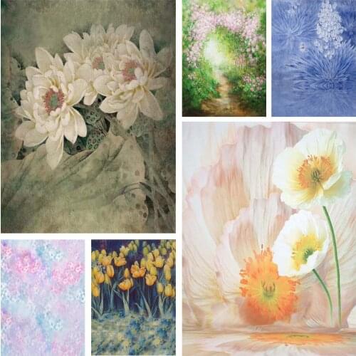 Floral Backdrop Hand Painted Flowers Newborn Professional Photography Background Wedding Birthday Photophones Photo Studio Decor