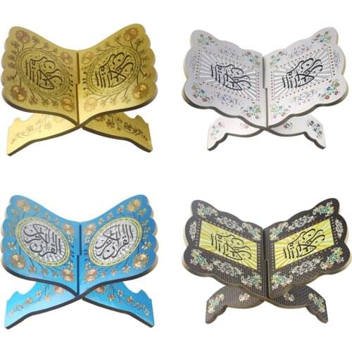 Floral Plants Pattern Islam Style Wooden Book Stand Reading Rest Cook Book Document Stand Holder Bookrest Display