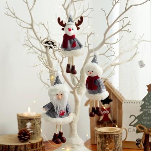 Home Decor Christmas Santa Snowman Elk Dolls Xmas Tree Plush Toy Ornament Christmas Party Home Pendant Navidad