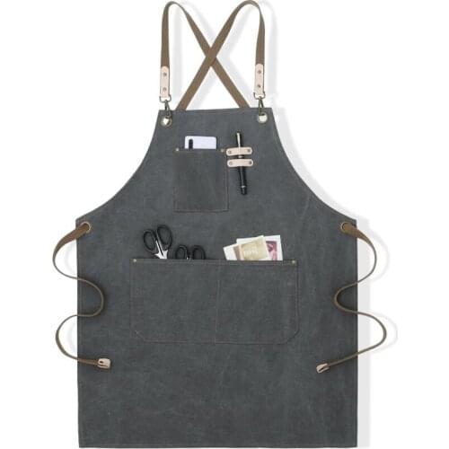 Japanese Style Restaurant Bar Canvas Work Clothes Men and Women Apron Coffee Tea Shop Florist Hairdresser