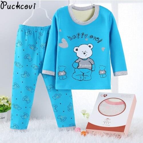 Pijama infantil clothing set Winter Kids Cotton fleece Pijama Youth boys girls Pajamas kids shirt+pants clothing sets Pyjama