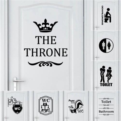 Creative Toilet Wall Sticker Home Decoration Removable Door Stickers Art Home Decoration Accessories