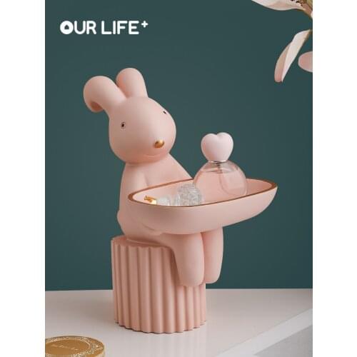 Creative Housewarming and Wedding Gifts Nordic Modern Minimalist Living Room Bedroom Rabbit Decoration Storage Decoration Gift