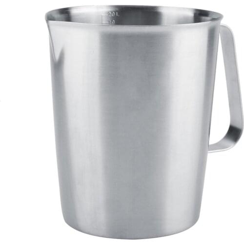 2000ml Large Stainless Steel Measuring Cup Mug Milk Frothing Pitcher Jug for Latte Espresso Coffee Art Craft Coffee Garland Cup