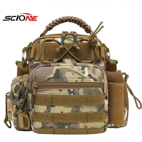 Multifunctional Fishing Reel Lure Bag Outdoor Waterpoof Fishing Tackle Waist Crossbody Gear Utility Storage Shoulder Pack X457G