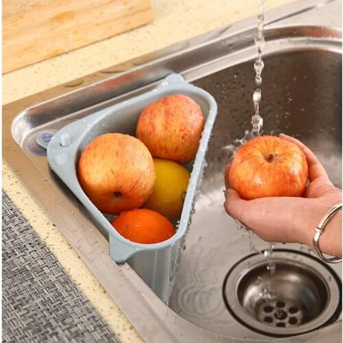 Multifunctional Corner Sink Drain Rack Shelf Suction Cup Sink Drain Basket Bowl Sponge Holder Kitchen Bathroom Storage Organizer