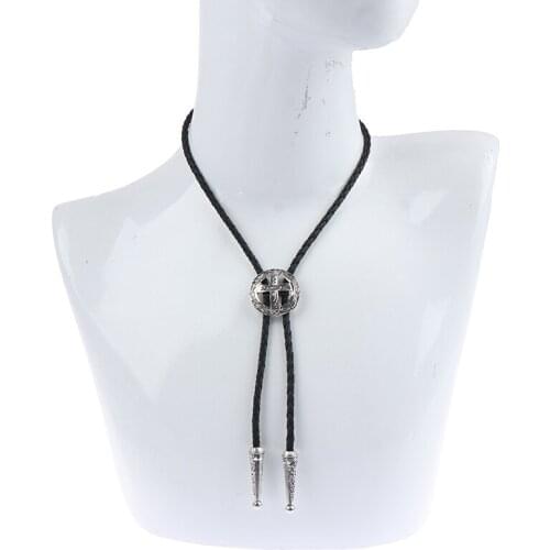 Mens Alloy Tie Men Women Leather Rope Long Necklace Sweater Chain Shirts Bolo Tie Men Accessories