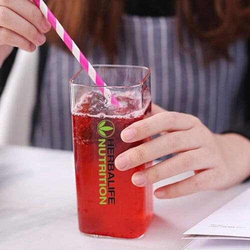 New ins 350/400ml Herbalife nutrition heat resistant can glass water cup ice coffee coke cup milk juice cup drink milk tea shop