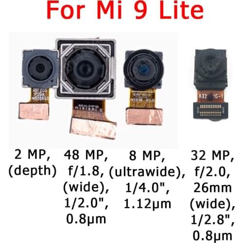 Original Front Rear Back Camera For Xiaomi Mi 9 Mi9 Lite Main Facing Camera Module Flex Cable Replacement Spare Parts