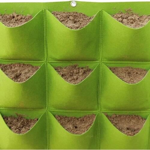 Greening Wall Planter Growing Pouch Wall Hanging Grow Bags Outdoor Indoor Vertical Pockets Plants Pots Holder Garden Supplies