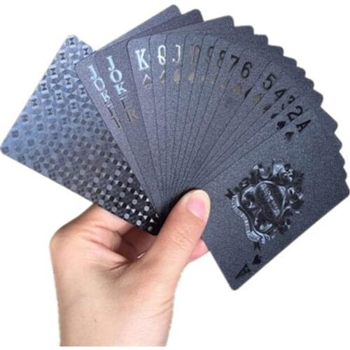 Plastic Playing Cards Waterproof Golden Poker Black Collection Black Diamond Poker Cards Hot Gift Standard Playing Cards