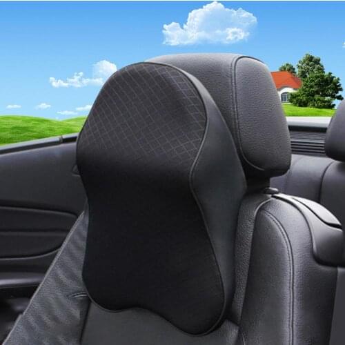 Car Seat Neck Pillow Headrest Pad Memory Cotton Foam Pillow Head Neck Rest Travel Support Breathable Mesh Memory Foam