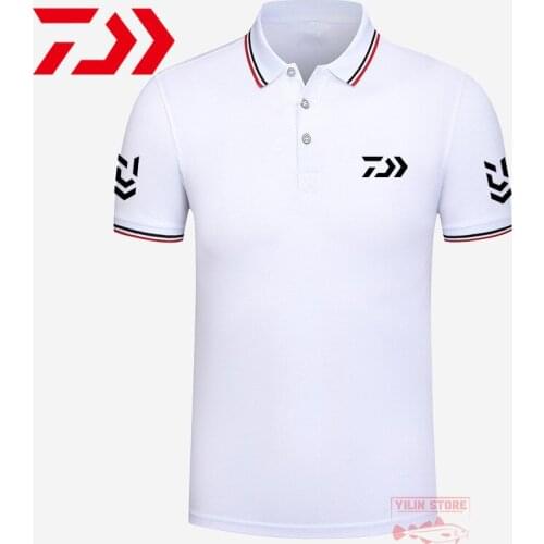 Daiwa Fishing Polo Shirt Outdoor Sport Men Quick Dry Short Sleeve Fishing Shirt Fishing Clothing Summer Daiwa Breathable T-shirt