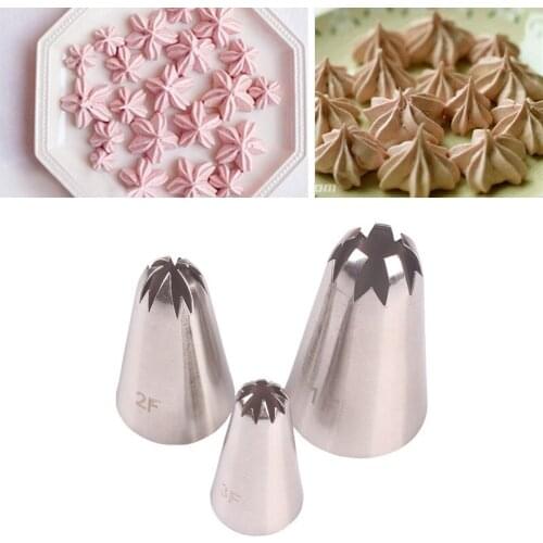 Sakura Decorating Mouth 3-Piece Set 3PCs 1F 2F 3F Stainless Steel Welding Cake Cream Decorative Baking Tools