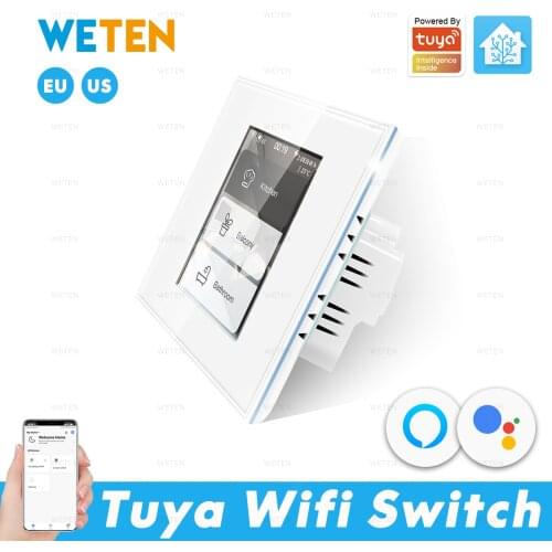 LCD Wifi Smart Wall Light Switch, Support Home Assistant Alexa Google Home US EU 110V 220V Power Consumption, Smart Home Switch