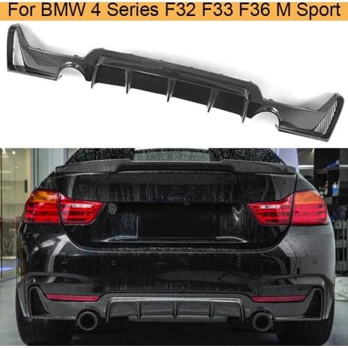 Carbon Fiber Rear Bumper Diffuser Lip Spoiler for BMW 4 Series F32 F33 F36 M Sport M Tech 1204-2019 435i Rear Diffuser Black FRP