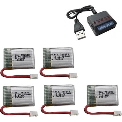 3.7V 220mAh Battery Charger Sets for JJRC H36 HS210 H36 E010 NH010 T36 RC Drone Quadcopter Spare Parts 751823 3.7v lipo battery