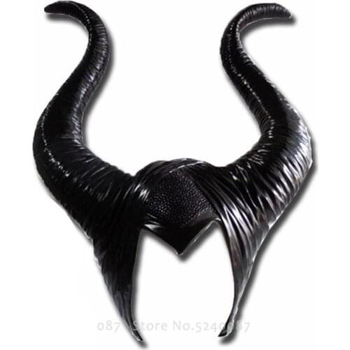 Halloween Women Latex Horn Horror Headwear Carnival Witch Devil Mask Helmet Hood Hat Cap Party Cosplay Scary Costume