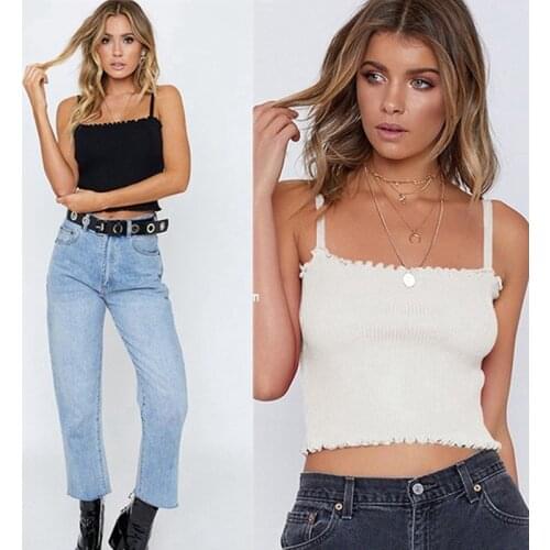 Women Strap Crop Top Female Sexy Backless Leakage Navel Solid Camisole Sexy Tank Tops Tube Top Breathable Crop Tops 2021