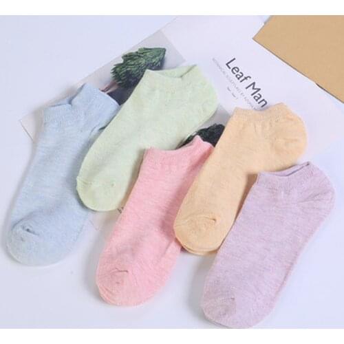 1/5 Pair Breathable Ladies Socks Short Ankle Socks Ladies Soft Cotton Socks Summer and Autumn Ladies Socks Hot Sale In 2021